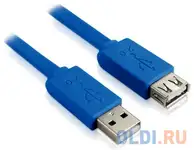 Кабель удлинительный usb 2.0 am-af 0.5м greenconnect плоский синий gcr-uec2m2-bd-0.5m