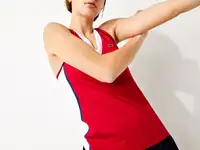 Женская эластичная теннисная майка lacoste sport