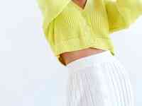 Укороченный джемпер желтого цвета