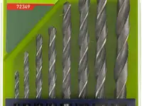 Набор сверл по металлу, 3-10 мм, 8 шт., р6м5, пластиковый кейс//