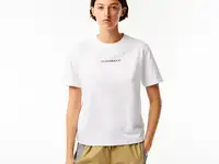 Женская футболка lacoste с контрастным принтом