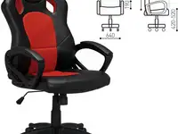 Кресло офисное brabix "rider ex-544", экокожа черная/ткань красная, 531583