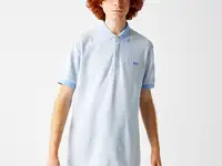 Мужское поло lacoste  regular fit из хлопка и льна