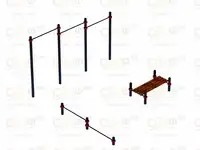 Воркаут  24 (108) | скамья, тройной турник, и перекладины для