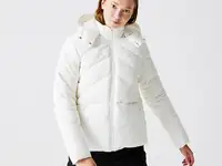 Женская стёганая куртка lacoste с капюшоном