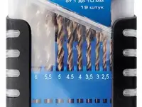 Набор сверл по металлу, 1-10 мм (через 0,5 мм), 19 шт.,