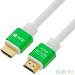 Кабель hdmi 2м green connection gcr-51294 круглый бело-зеленый