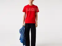 Мужская хлопковая футболка lacoste heritage с круглым вырезом и логотипом