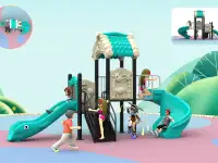 Метало-пластиковые детские игровые  городки, качели, фотография 7