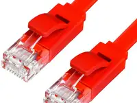 Greenconnect патч-корд prof плоский прямой 7.5m, utp медь кат.6, красный, позолоченные