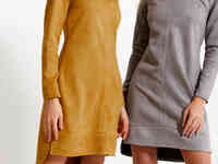 Замшевое платье серого цвета