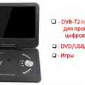 Продам 13,8 Дюймовый портативный DVD/USB/SD плеер с цифровым ТВ приемником DVB-T2, NS1129