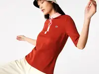 Женская рубашка-поло lacoste slim fit из хлопка