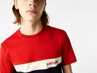 Мужская футболка lacoste с круглым вырезом из хлопка