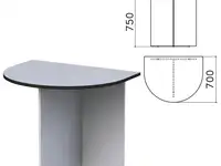 Стол приставной к столу для переговоров (640112) "монолит", 900х700х750 мм, серый,