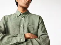 Мужская льнаная рубашка lacoste regular fit
