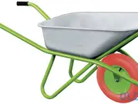 Тачка садово-строительная с pu колесом, грузоподъемность 180 кг, объем 90 л//