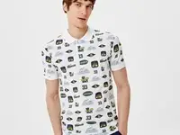 Мужское поло lacoste slim fit с принтом