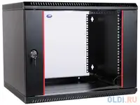 Шкаф настенный разборный 6u цмо шрн-э-6.500-9005 600x520 дверь стекло черный