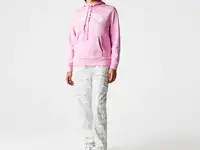 Женская флисовая худи lacoste свободного кроя с принтом