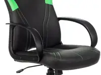 Кресло для геймеров бюрократ zombie runner чёрный зеленый
