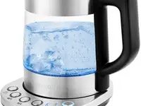 Чайник электрический kitfort кт-648 2200 вт серебристый 1 л стекло