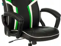 Кресло игровое zombie z3 черный/зеленый эко.кожа крестов. пластик
