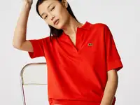 Женское поло lacoste  flowy pique loose fit