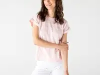 Женская футболка lacoste с круглым вырезом