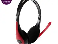 Гарнитура cbr chp 323m черный+красный (проводная, микрофон, накладные наушники,регулировка оголовья,