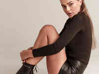 Черные ботильоны-носки