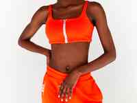 Трикотажный оранжевый топ