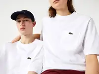 Хлопковая футболка свободного кроя lacoste l!ve unisex с принтом