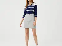 Женская короткая юбка lacoste l!ve  в полоску