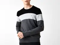 Мужской свитер lacoste с эластичными манжетами и круглым вырезом