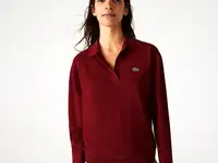 Женская рубашка-поло lacoste regular fit с открытым воротником