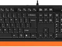 A-4tech клавиатура + мышь a4 fstyler f1010 orange клав:черный/оранжевый мышь:черный/оранжевый usb