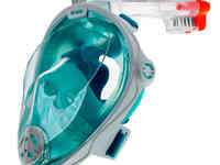 Маска подводная полнолицевая  marlin vision белая/зеленая с креплением под gopro