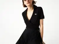 Женская рубашка-поло lacoste l!ve slim fit из хлопка- с запахом