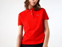 Женское поло lacoste classic fit из дыщащего мягкого хлопка peqie