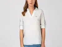 Льняная женская рубашка lacoste