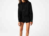 Женская укороченная толстовка lacoste с капюшоном из смеси хлопка