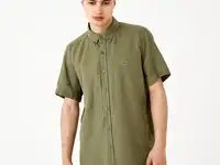 Мужская льняная рубашка lacoste slim fit