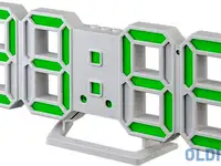 Perfeo led часы-будильник "luminous 2", белый корпус / зелёная подсветка (pf-6111)