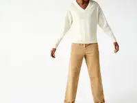 Шерстяной женский свитер lacoste с  v-образным вырезом