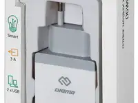 Сетевое зарядное устройство digma dgwc-2u-3a-wg 3 а белый