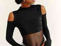 Черный боди с сеткой