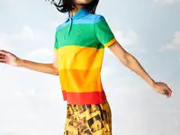 Женское поло lacoste x polaroid