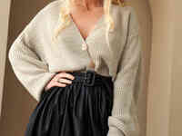 Свободный бежевый кардиган