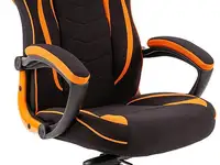 Игровое кресло chairman game 28 чёрное/оранжевое (ткань, пластик, газпатрон 3 кл,